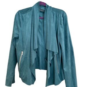 Woman’s aqua blue suede bolero jacket beautiful
